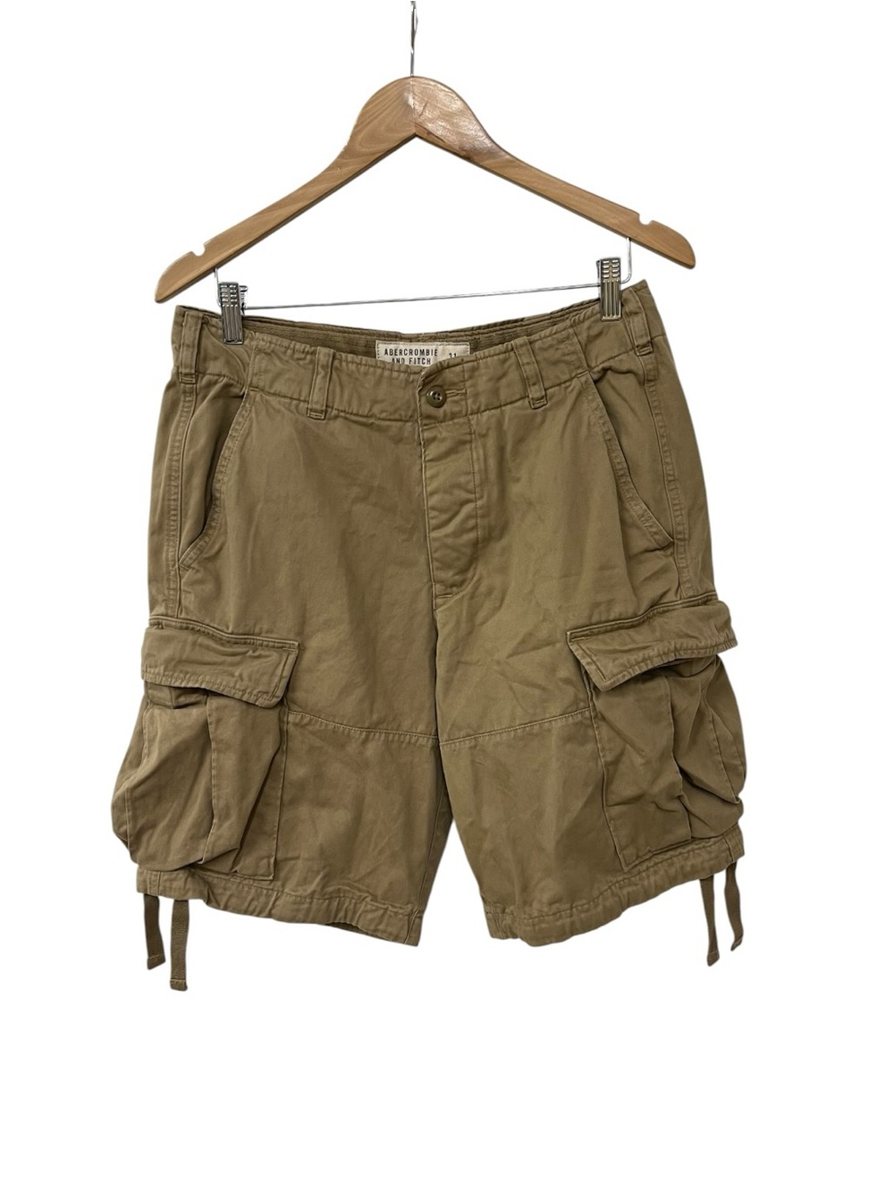 A&F Abercrombie & Fitch Men's Tan Medium-weight Cargo Shorts Cotton 31